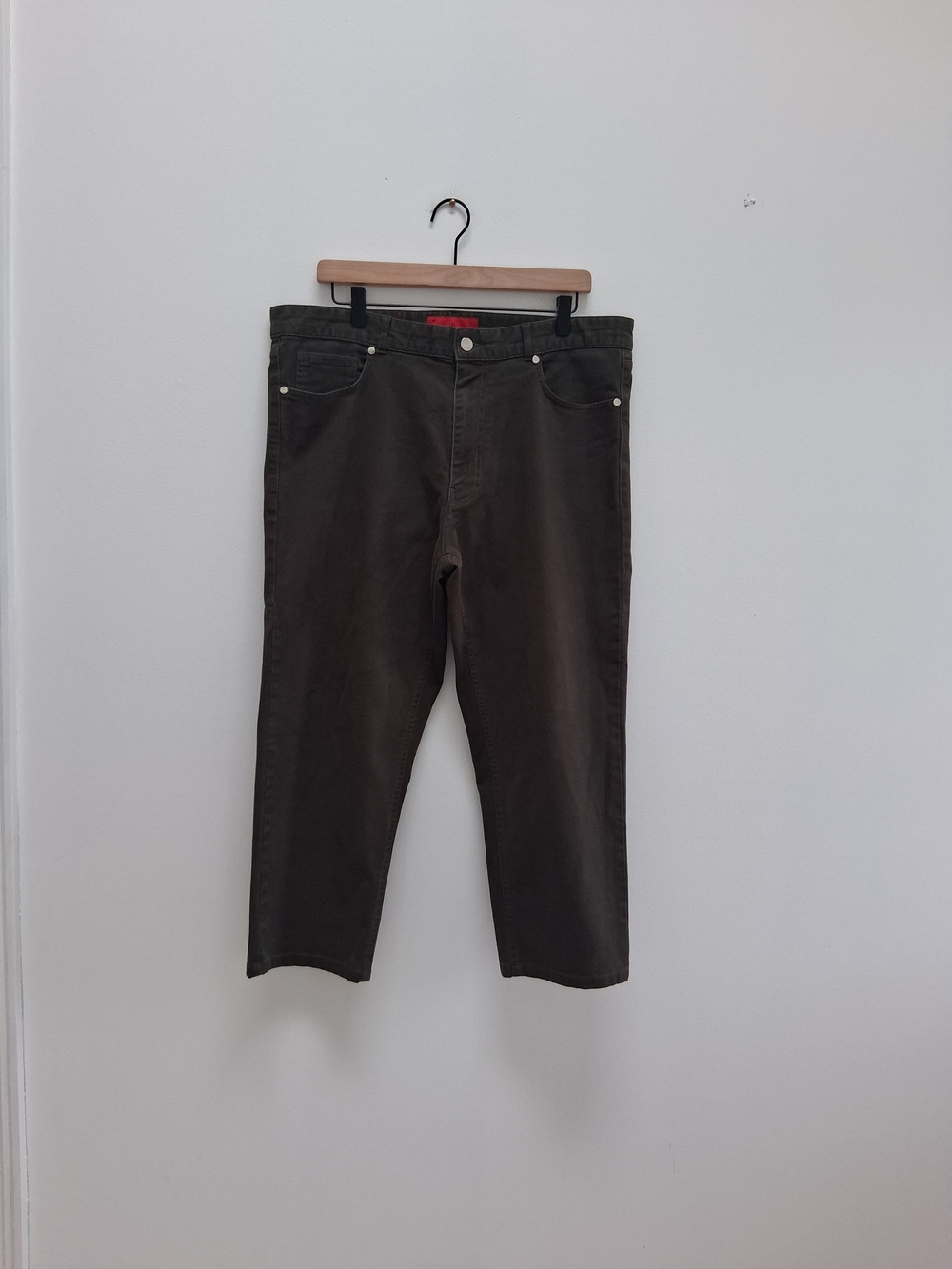 Carolina Herrera Men's Straight Leg Chino Pants Jeans Olive Green Size 36